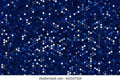 Dark BLUE vector modern geometrical circle abstract background. Dotted texture template. Geometric pattern in halftone style with gradient. 
