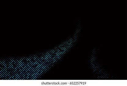 Dark Blue vector modern geometrical circle abstract background. Dotted texture template. Geometric pattern in halftone style with gradient. 