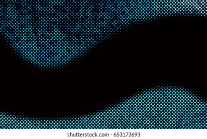 Dark BLUE vector modern geometrical circle abstract background. Dotted texture template. Geometric pattern in halftone style with gradient. 