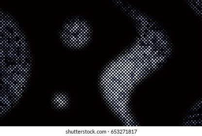 Dark BLUE vector modern geometrical circle abstract background. Dotted texture template. Geometric pattern in halftone style with gradient. 