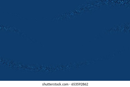 Dark BLUE vector modern geometrical circle abstract background. Dotted texture template. Geometric pattern in halftone style with gradient. 