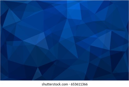 DARK BLUE vector modern geometrical abstract background. Texture, new background. Geometric background in Origami style with gradient. 