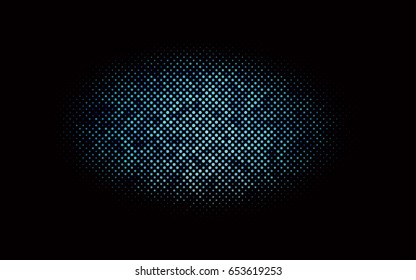 Dark BLUE vector modern geometrical circle abstract background. Dotted texture template. Geometric pattern in halftone style with gradient. 