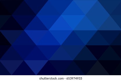 DARK BLUE vector modern geometrical abstract background. Texture, new background. Geometric background in Origami style with gradient. 