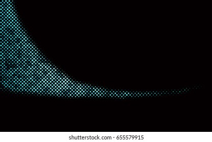 Dark BLUE vector modern geometrical circle abstract background. Dotted texture template. Geometric pattern in halftone style with gradient. 