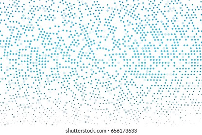 Dark BLUE vector modern geometrical circle abstract background. Dotted texture template. Geometric pattern in halftone style with gradient. 