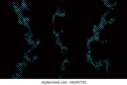 Dark BLUE vector modern geometrical circle abstract background. Dotted texture template. Geometric pattern in halftone style with gradient. 