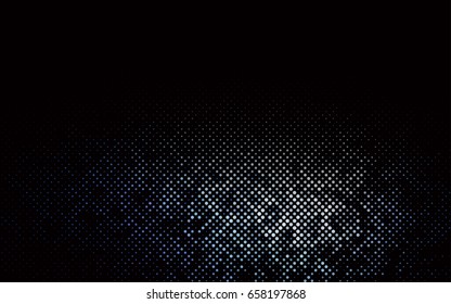 Dark BLUE vector modern geometrical circle abstract background. Dotted texture template. Geometric pattern in halftone style with gradient. 