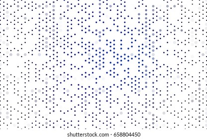 Dark BLUE vector modern geometrical circle abstract background. Dotted texture template. Geometric pattern in halftone style with gradient. 