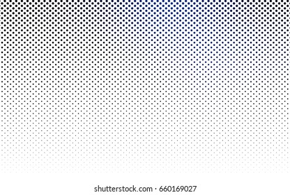 Dark BLUE vector modern geometrical circle abstract background. Dotted texture template. Geometric pattern in halftone style with gradient. 