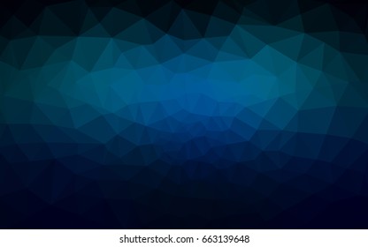DARK BLUE vector modern geometrical abstract background. Texture, new background. Geometric background in Origami style with gradient. 