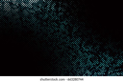 Dark BLUE vector modern geometrical circle abstract background. Dotted texture template. Geometric pattern in halftone style with gradient. 