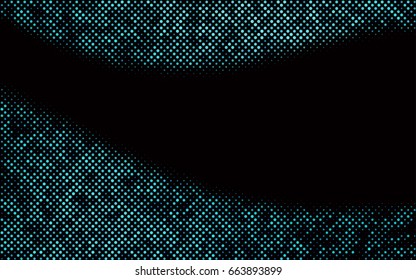 Dark BLUE vector modern geometrical circle abstract background. Dotted texture template. Geometric pattern in halftone style with gradient. 