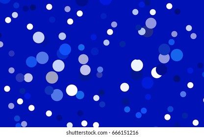 Dark BLUE vector modern geometrical circle abstract background. Dotted texture template. Geometric pattern in halftone style with gradient. 
