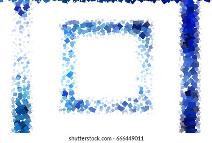 Dark BLUE vector modern geometrical background. Abstract template. Geometric pattern in square style with gradient.