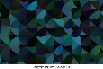 Dark BLUE vector modern geometrical circle abstract background. Dotted texture template. Geometric pattern in halftone style with gradient. 