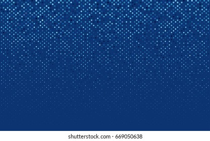 Dark BLUE vector modern geometrical circle abstract background. Dotted texture template. Geometric pattern in halftone style with gradient. 