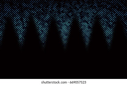 Dark BLUE vector modern geometrical circle abstract background. Dotted texture template. Geometric pattern in halftone style with gradient. 