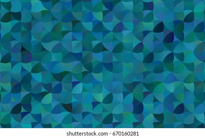 Dark BLUE vector modern geometrical circle abstract background. Dotted texture template. Geometric pattern in halftone style with gradient. 
