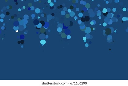 Dark BLUE vector modern geometrical circle abstract background. Dotted texture template. Geometric pattern in halftone style with gradient. 