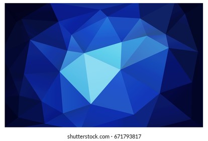 DARK BLUE vector modern geometrical abstract background. Texture, new background. Geometric background in Origami style with gradient. 