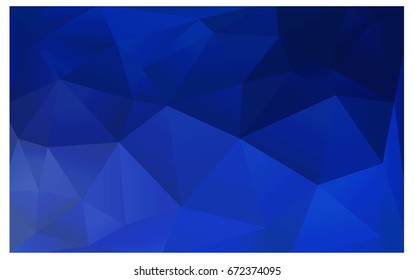 DARK BLUE vector modern geometrical abstract background. Texture, new background. Geometric background in Origami style with gradient. 