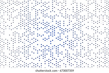 Dark BLUE vector modern geometrical circle abstract background. Dotted texture template. Geometric pattern in halftone style with gradient. 