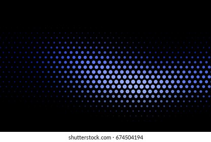 Dark BLUE vector modern geometrical circle abstract background. Dotted texture template. Geometric pattern in halftone style with gradient. 