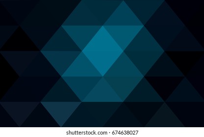 DARK BLUE vector modern geometrical abstract background. Texture, new background. Geometric background in Origami style with gradient. 