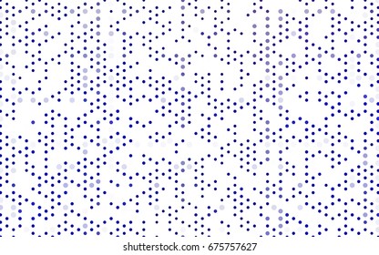 Dark BLUE vector modern geometrical circle abstract background. Dotted texture template. Geometric pattern in halftone style with gradient. 