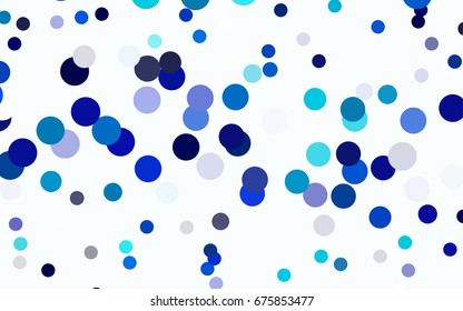 Dark BLUE vector modern geometrical circle abstract background. Dotted texture template. Geometric pattern in halftone style with gradient. 