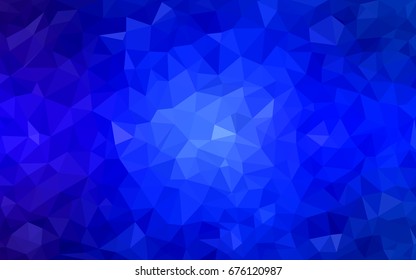 DARK BLUE vector modern geometrical abstract background. Texture, new background. Geometric background in Origami style with gradient. 