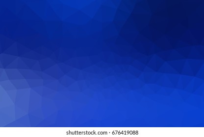 DARK BLUE vector modern geometrical abstract background. Texture, new background. Geometric background in Origami style with gradient. 