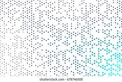 Dark BLUE vector modern geometrical circle abstract background. Dotted texture template. Geometric pattern in halftone style with gradient. 