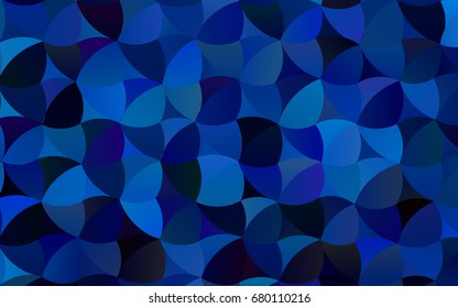 Dark BLUE vector modern geometrical circle abstract background. Dotted texture template. Geometric pattern in halftone style with gradient. 