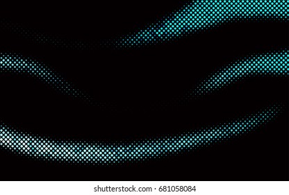 Dark BLUE vector modern geometrical circle abstract background. Dotted texture template. Geometric pattern in halftone style with gradient. 