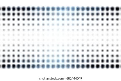 DARK BLUE vector modern geometrical circle abstract background. Dotted texture template. Geometric pattern in halftone style with gradient. 