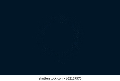 Dark BLUE vector modern geometrical circle abstract background. Dotted texture template. Geometric pattern in halftone style with gradient. 