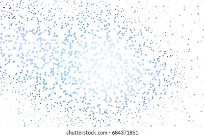 Dark BLUE vector modern geometrical circle abstract background. Dotted texture template. Geometric pattern in halftone style with gradient. 