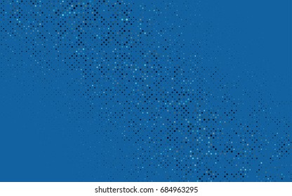 Dark BLUE vector modern geometrical circle abstract background. Dotted texture template. Geometric pattern in halftone style with gradient. 