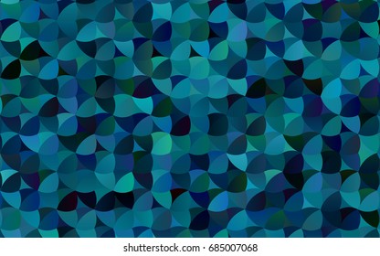 Dark BLUE vector modern geometrical circle abstract background. Dotted texture template. Geometric pattern in halftone style with gradient. 