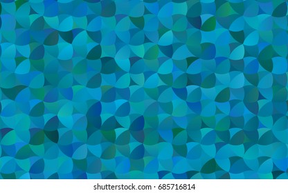 Dark BLUE vector modern geometrical circle abstract background. Dotted texture template. Geometric pattern in halftone style with gradient. 