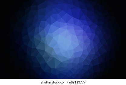 DARK BLUE vector modern geometrical abstract background. Texture, new background. Geometric background in Origami style with gradient. 