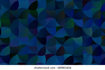 Dark BLUE vector modern geometrical circle abstract background. Dotted texture template. Geometric pattern in halftone style with gradient. 