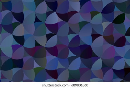 Dark BLUE vector modern geometrical circle abstract background. Dotted texture template. Geometric pattern in halftone style with gradient. 