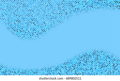 Dark BLUE vector modern geometrical circle abstract background. Dotted texture template. Geometric pattern in halftone style with gradient. 