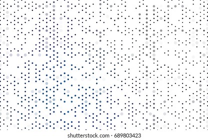 Dark BLUE vector modern geometrical circle abstract background. Dotted texture template. Geometric pattern in halftone style with gradient. 