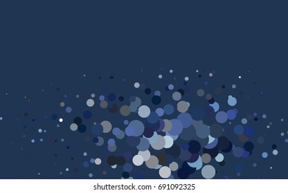 Dark BLUE vector modern geometrical circle abstract background. Dotted texture template. Geometric pattern in halftone style with gradient. 