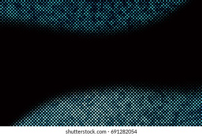 Dark BLUE vector modern geometrical circle abstract background. Dotted texture template. Geometric pattern in halftone style with gradient. 