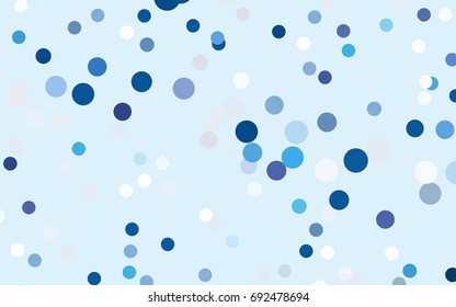 Dark BLUE vector modern geometrical circle abstract background. Dotted texture template. Geometric pattern in halftone style with gradient. 